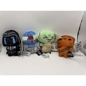 Star Wars Moodiverse Plush Lot of 4: Darth Vader, R2-D2, Grogu, Chewbacca Mattel